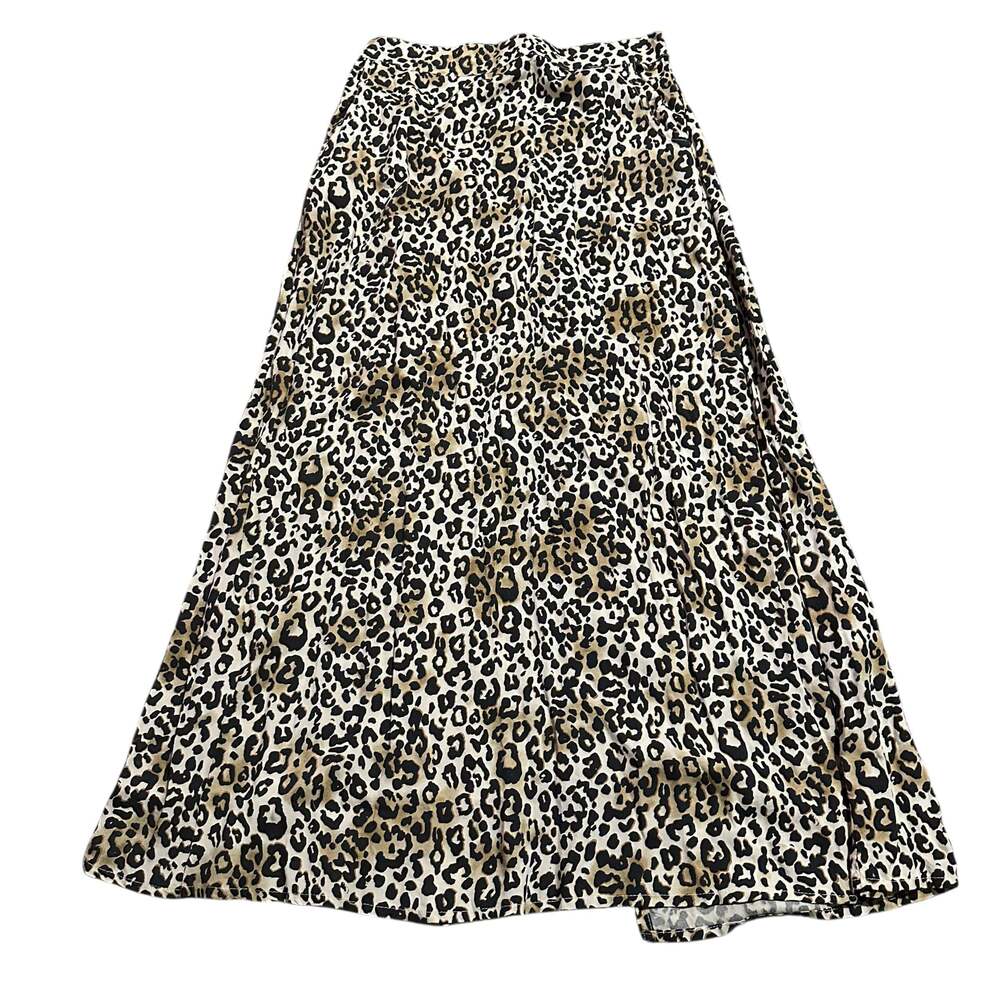 Japna Animal Print Mob Wife Wanderlust Rayon Maxi Skirt with Slit-M